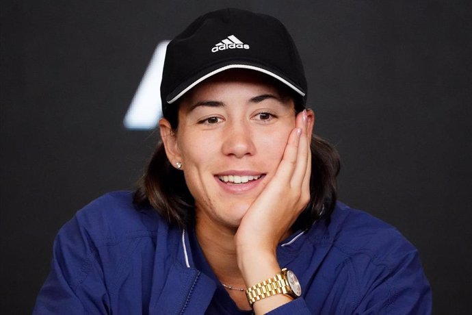 Garbiñe Muguruza, en una conferencia de prensa.