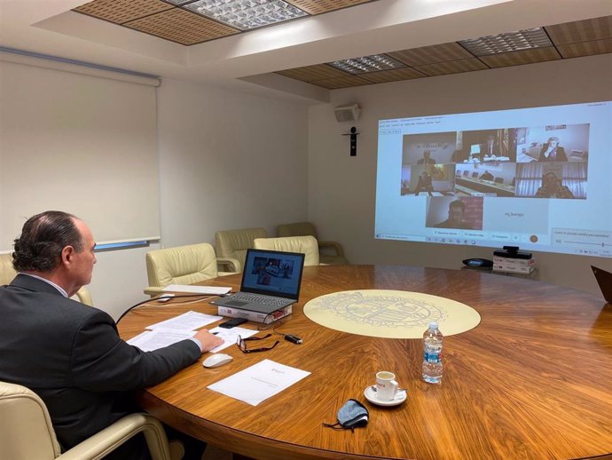 José Vicente Morata en la reunión por videoconferencia con Ximo Puig