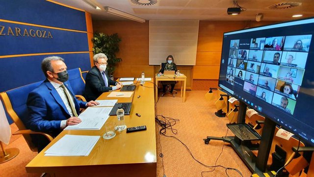 Pleno telemático de la Diputación de Zaragoza.