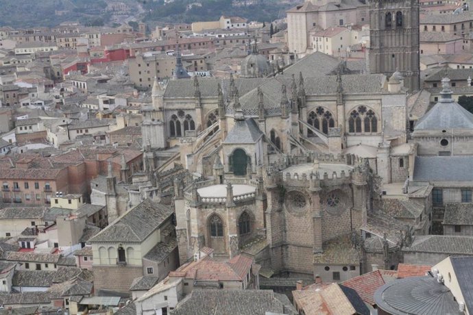 Toledo, Vista Aérea, Panorámica, Edificios, Catedral, Ciudad
