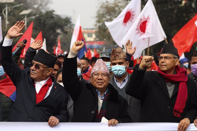 Imagen de las protestas en Nepal.