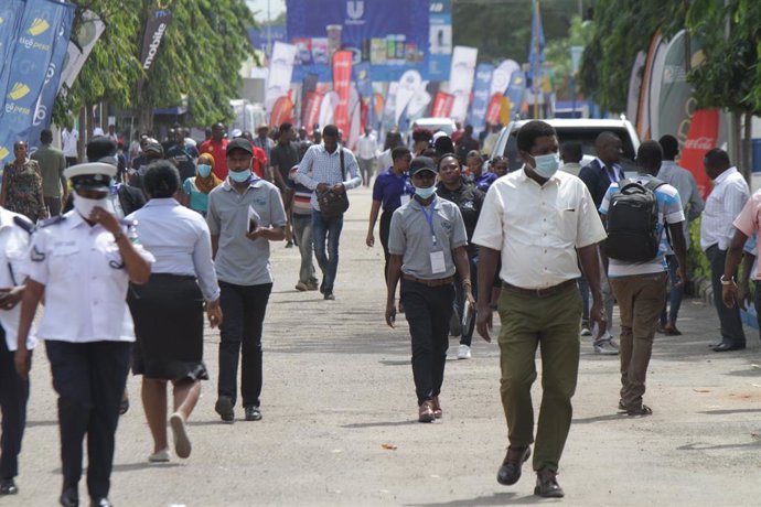 Feria comercial celebrada en julio de 2020 en Dar es Salaam, Tanzania.
