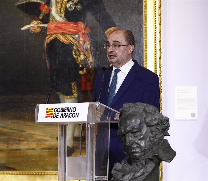 El presidente de Aragón, Javier Lambán, en un acto celebrado la semana pasada en el Museo de Zaragoza.
