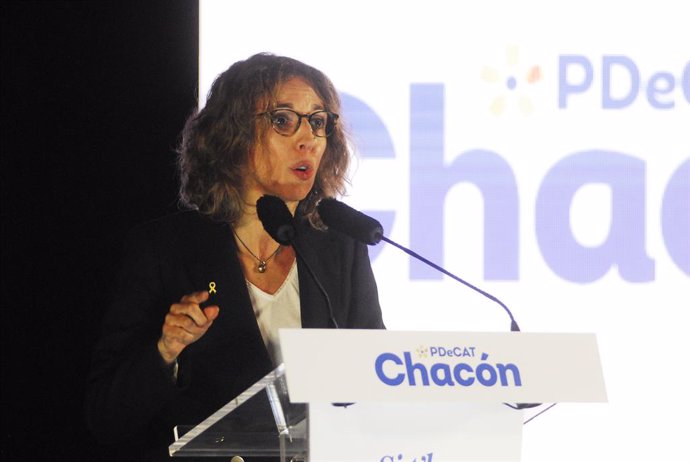 La candidata del PdeCAT a la Presidncia de la Generalitat, ngels Chacón intervé durant l'inici de campanya del PDeCAT, en el Recinte Modernista Sant Pau, a Barcelona, Catalunya (Espanya), a 28 de gener de 2021. El PDeCAT, després de la seva ruptura am