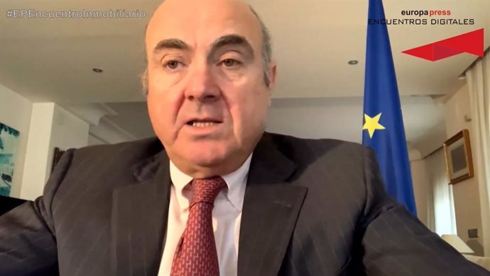 El vicepresidente del BCE, Luis de Guindos, en el encuentro digital de Asval y Europa Press