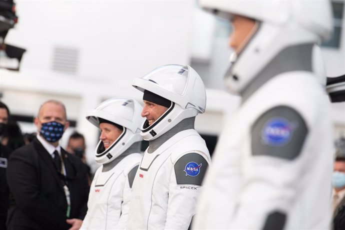 Astronautas de la NASA en Cabo Cañaveral (Estados Unidos).