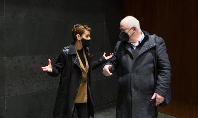 La presidenta María Chivite en el pleno de este jueves.