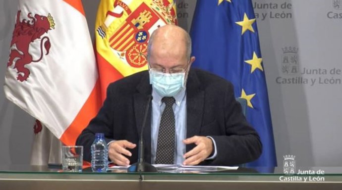 Captura de la comparecencia de Igea en la ruda de prensa posterior al Consejo de Gobierno.