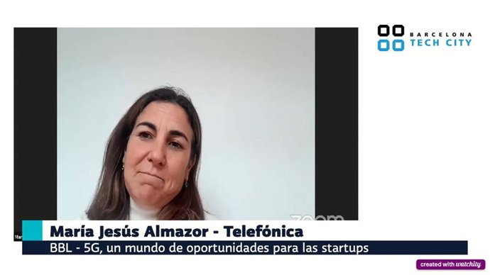La CEO de Telefónica, María Jesús Almazor, durante su invervención.