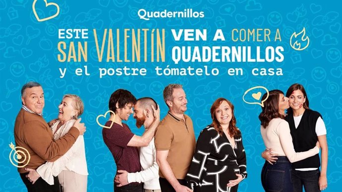 Gráfica publicitaria de la campaña de Quadernillos en San Valentín