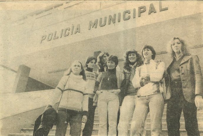 Las primeras mujeres que se incorporaron a la Policía Local de Palma, en 1981.