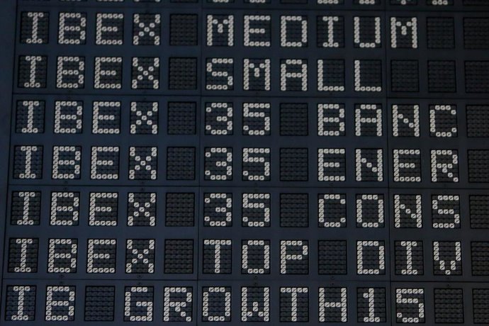 Valores del Ibex 35 en la bolsa de Madrid (España), a 28 de diciembre de 2020