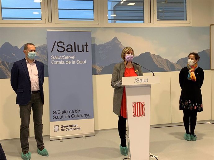 La consellera de Salud, Alba Vergés, en rueda de prensa desde el Hospital Arnau de Vilanova de Lleida