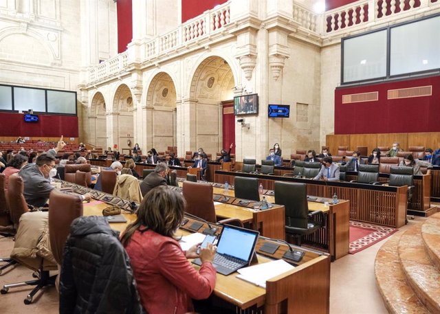 Votación de una iniciativa en el Pleno del Parlamento andaluz.
