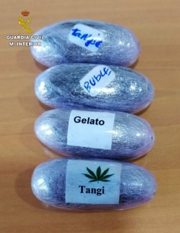 Paquetes de droga rotulados incautados en Melilla