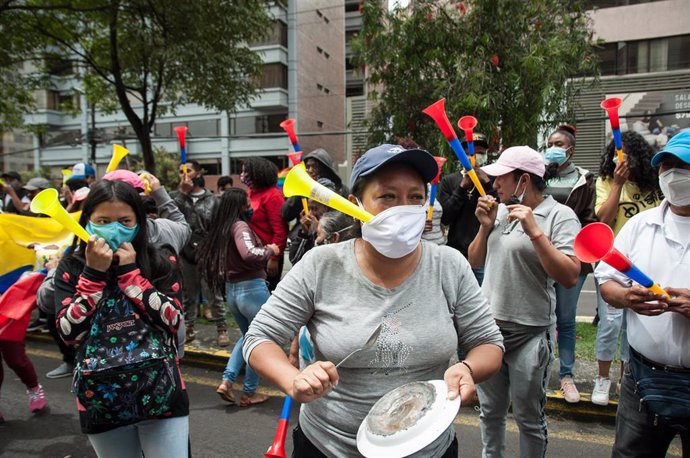 Protestas por un supuesto fraude electoral en Ecuador.