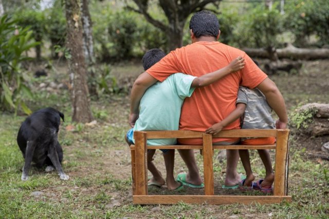 Familia de refugiados nicaragüenses en Costa Rica