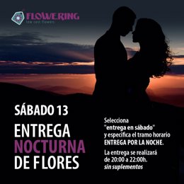 Entrega nocturna de flores