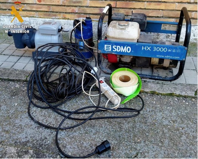 Material robado por el detenido en la Merindad de Estella