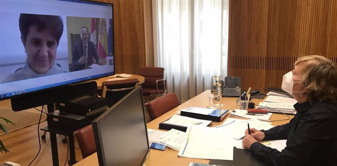 Reunión telemática de la presidenta de la CHD con el subdelegado del Gobierno en Zamora.