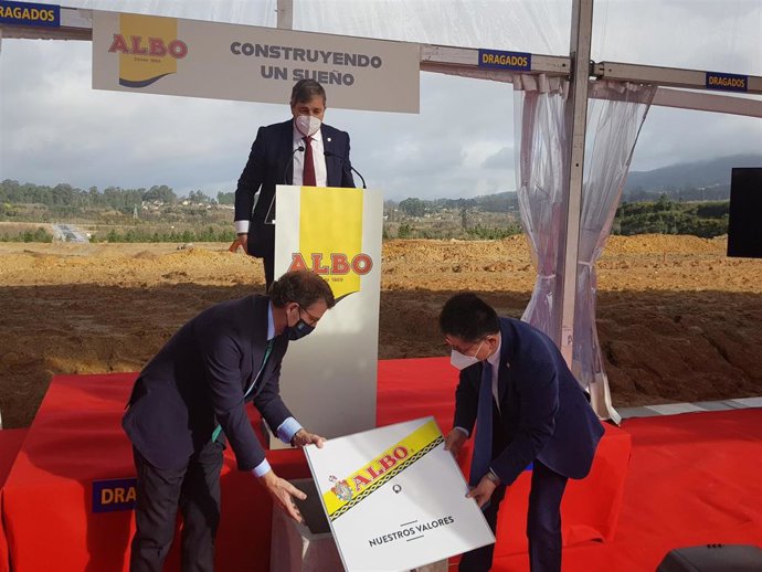 Colocación de la primera piedra de la nueva factoría de Albo en la Plisan