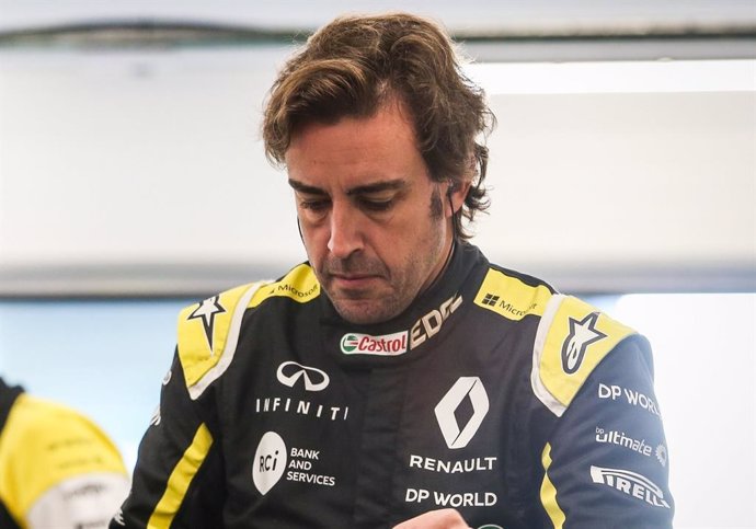 Fernando Alonso en un test de Renault