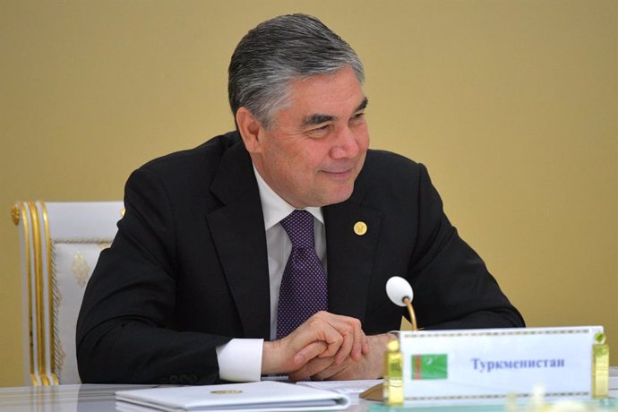 HANDOUT - 11 October 2019, Turkmenistan, Ashgabat: President of Turkmenistan Gurbanguly Berdimuhamedow attends the Summit of the leaders of the Commonwealth of Independent States (CIS). Photo: -/Kremlin/dpa - ATTENTION: editorial use only and only if th