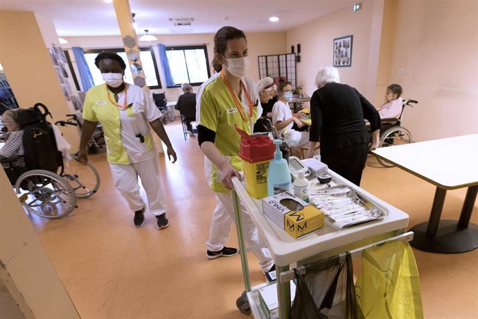 Centro de vacunación contra la COVID-19 en el sur de Frrancia.