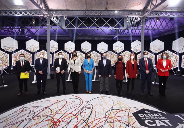 Los participantes en el debate de candidatos a las elecciones catalanas del 14F, emitido por La Sexta el 11 de febrero