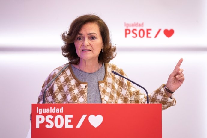 La vicepresidenta primera del Gobierno, Carmen Calvo, durante la inauguración de las jornadas 'Economía Feminista',