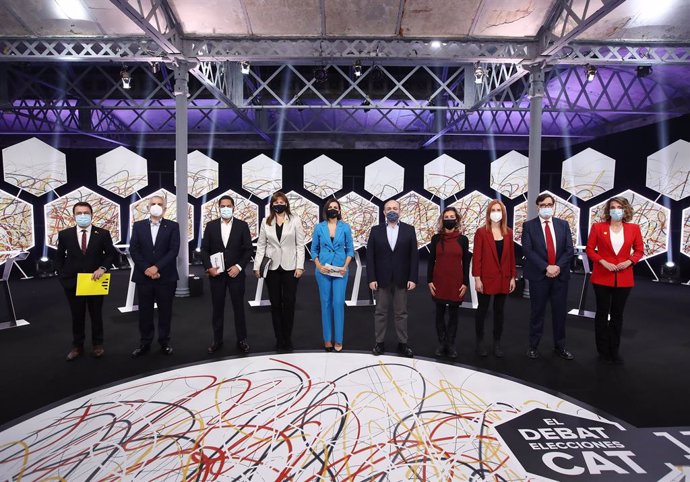 Els participants al debat de candidats a les eleccions catalanes del 14F, ems per la Sexta l'11 de febrer