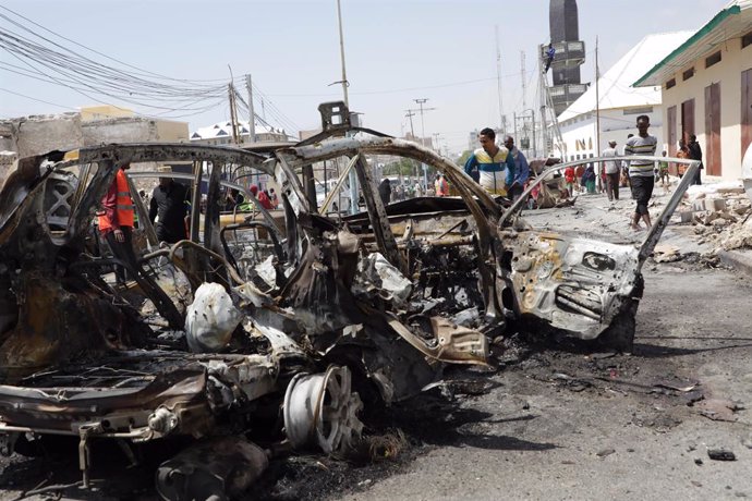 Imatge d'arxiu d'un atemptat amb cotxe bomba a Mogadiscio