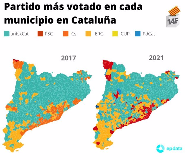 Resultados por municipios en las elecciones al Parlamento de Cataluña