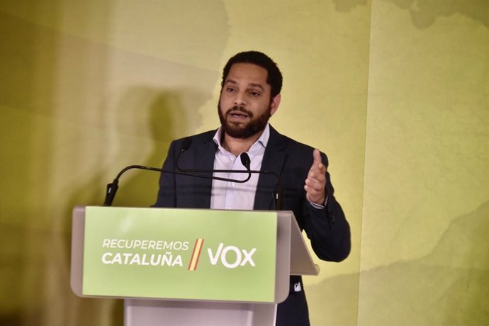El candidato de Vox a la Presidencia de la Generalitat, Ignacio Garriga, este domingo