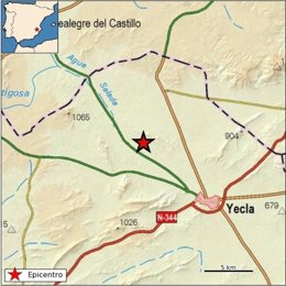 Lugar donde se ha producido el seísmo, de 1,6 de magnitud