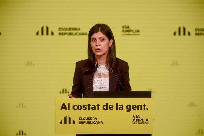 La secretria general adjunta i portaveu d'ERC, Marta Vilalta, en una roda de premsa telemtica.