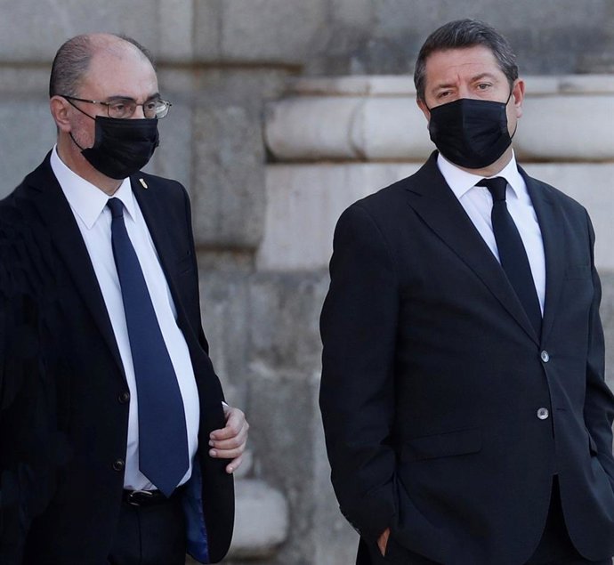 El presidente del Gobierno de Aragón, Javier Lambán, y el presidente de Castilla-La Mancha, Emiliano García-Page, en una foto de archivo