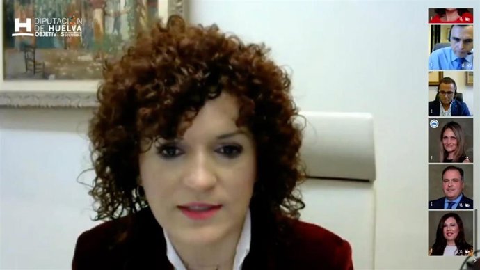 María Eugenia Limón preside el pleno de la Diputación. 