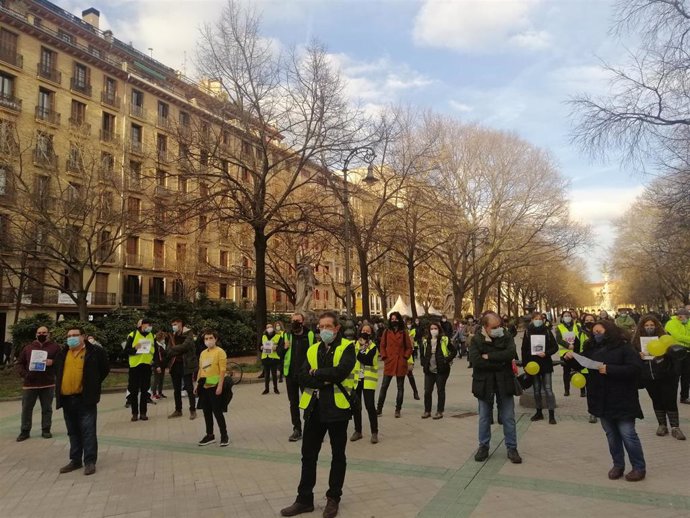 Concentración de trabajadores públicos temporales en Pamplona
