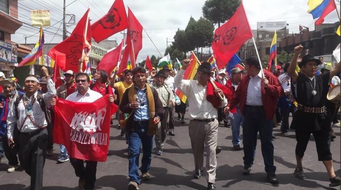   Este miércoles 12, la Marcha Indígena de Ecuador ha llegado a la capital, Quito, tras diez días de caminata por el país, en los que han recorrido más de 700 kilómetros