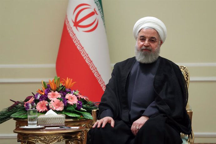 HANDOUT - 10 June 2019, Iran, Tehran: Iranian President Hassan Rouhani is pictured during his meeting with German Foreign Minister Heiko Maas (Not Pictured). Maas is in Iran for talks with his counterpart, Mohammad Javad Zarif, and President Rouhani, ai