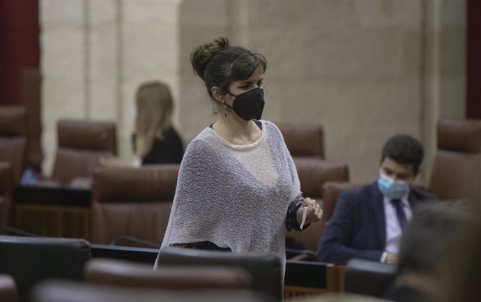 La diputada no adscrita Teresa Rodríguez en una foto de archivo en el Pleno del Parlamento de Andalucía. 