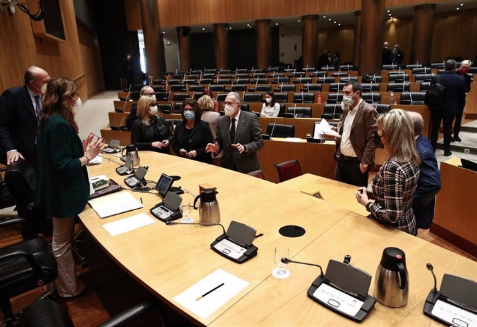 Miembros de la Comisión de Sanidad durante una Comisión de Sanidad y Consumo celebrada en la Sala Ernest Lluch del Congreso de los Diputados, en Madrid, (España), a 16 de febrero de 2021.