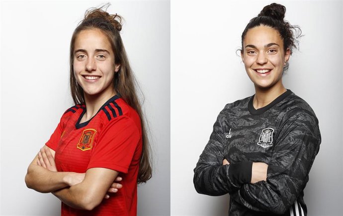 Las jugadoras Maite Oroz y María Valenzuela, posibles debutantes en la selección española femenina de fútbol