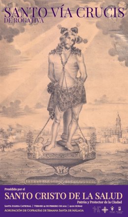 Cartel del Vía Crucis oficial de la Agrupacion de Cofradias de Málaga 2021