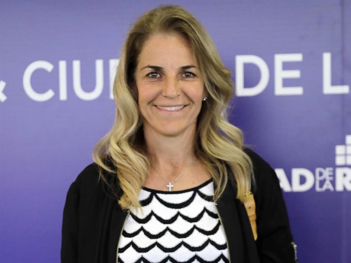 Arantxa Sánchez Vicario en el foro "Cuatro décadas de deporte en democracia" celebrado en la Ciudad de la Raqueta, en Madrid