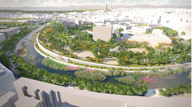 Proyecto para cubrir la M-30 a su paso por el antiguo Calderón