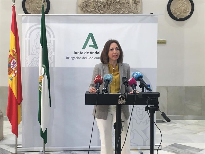 Patricia Navarro, delegada del Gobierno andaluz en Málaga, en rueda de prensa