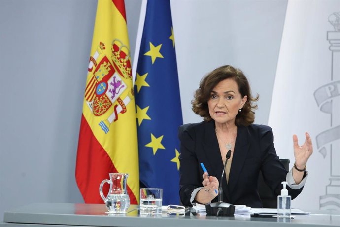 La vicepresidenta primera y ministra de Presidencia, Relaciones con las Cortes y Memoria Democrática, Carmen Calvo