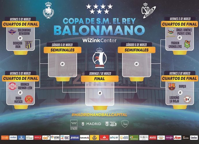 Imagen del sorteo de la 'Final a 8' de la Copa del Rey de balonmano 2020-2021
